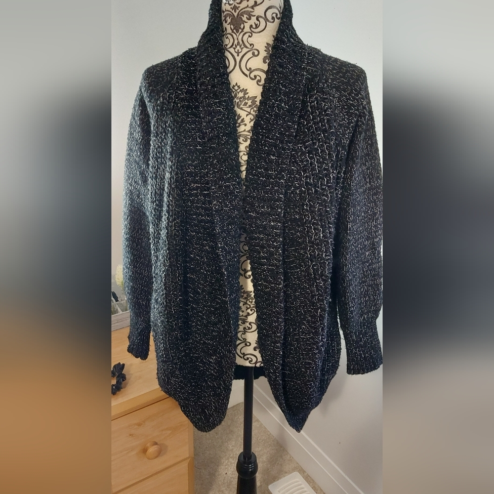 Roots Black and Gray Women's Cocoon Cardigan